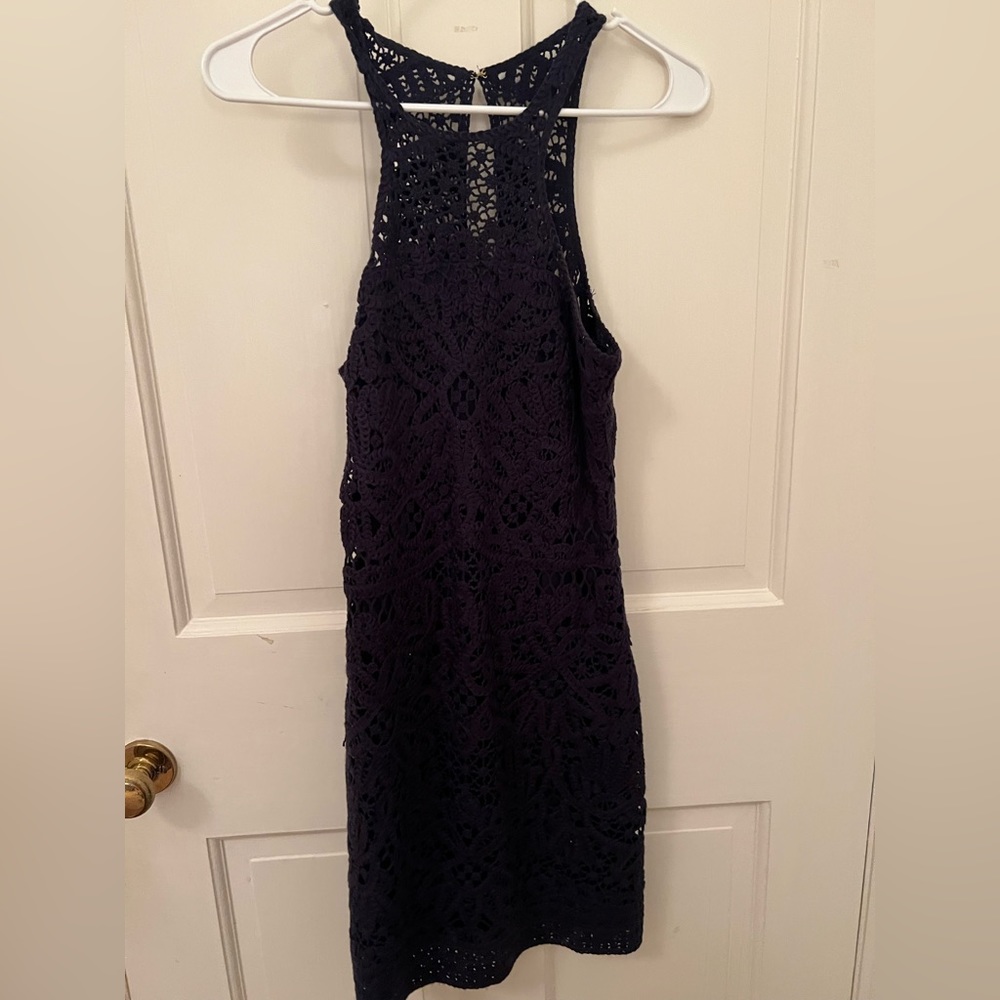 Lilly Pulitzer Navy Blue Crochet Dress - Jamie Shift